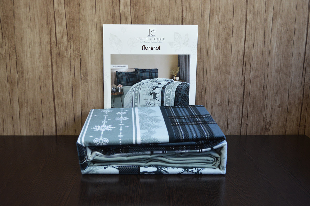 Комплект постільної білизни First Choice Flanel 160x220 см Happiness Green