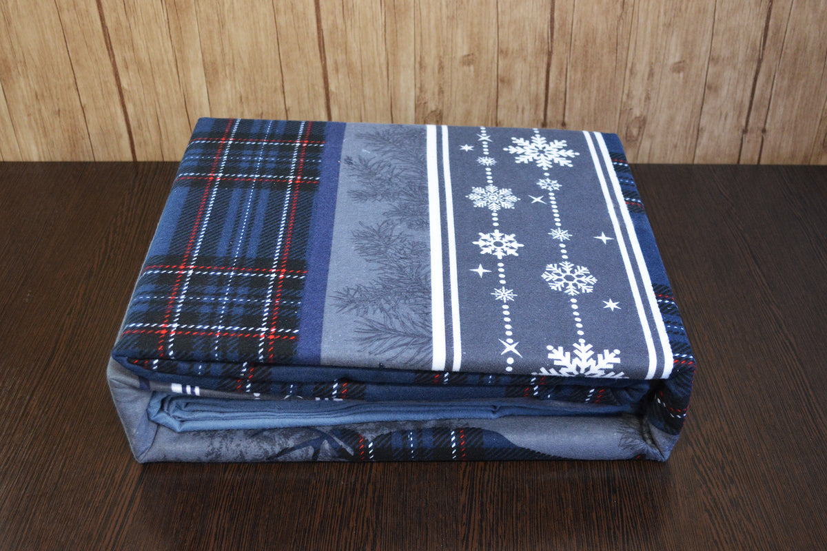 Комплект постільної білизни First Choice Flanel 200x220 см Happiness Navy Blue