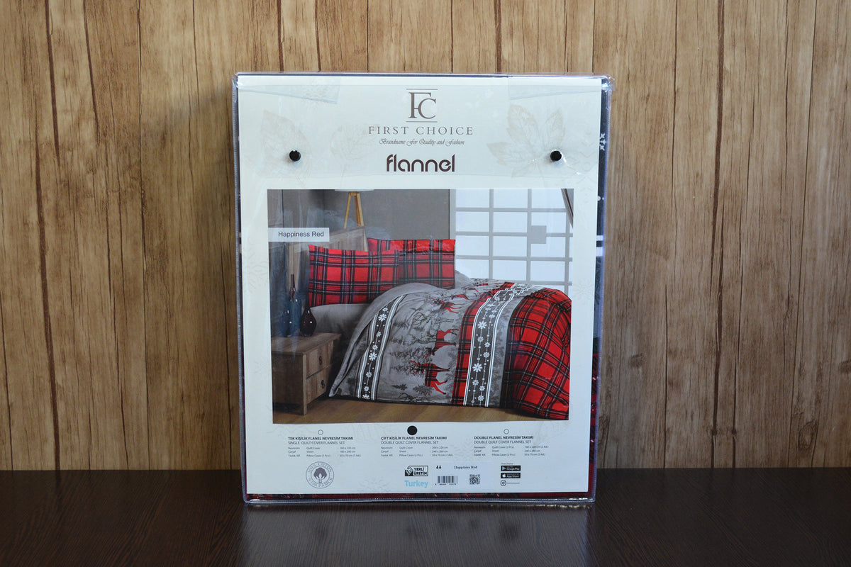 Комплект постільної білизни First Choice Flanel 160x220 см Happiness Red