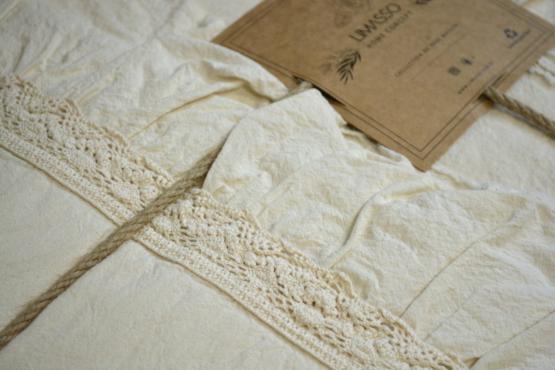Постільна білизна Limasso Stonewashed Francesca 200 х 220 см Cream