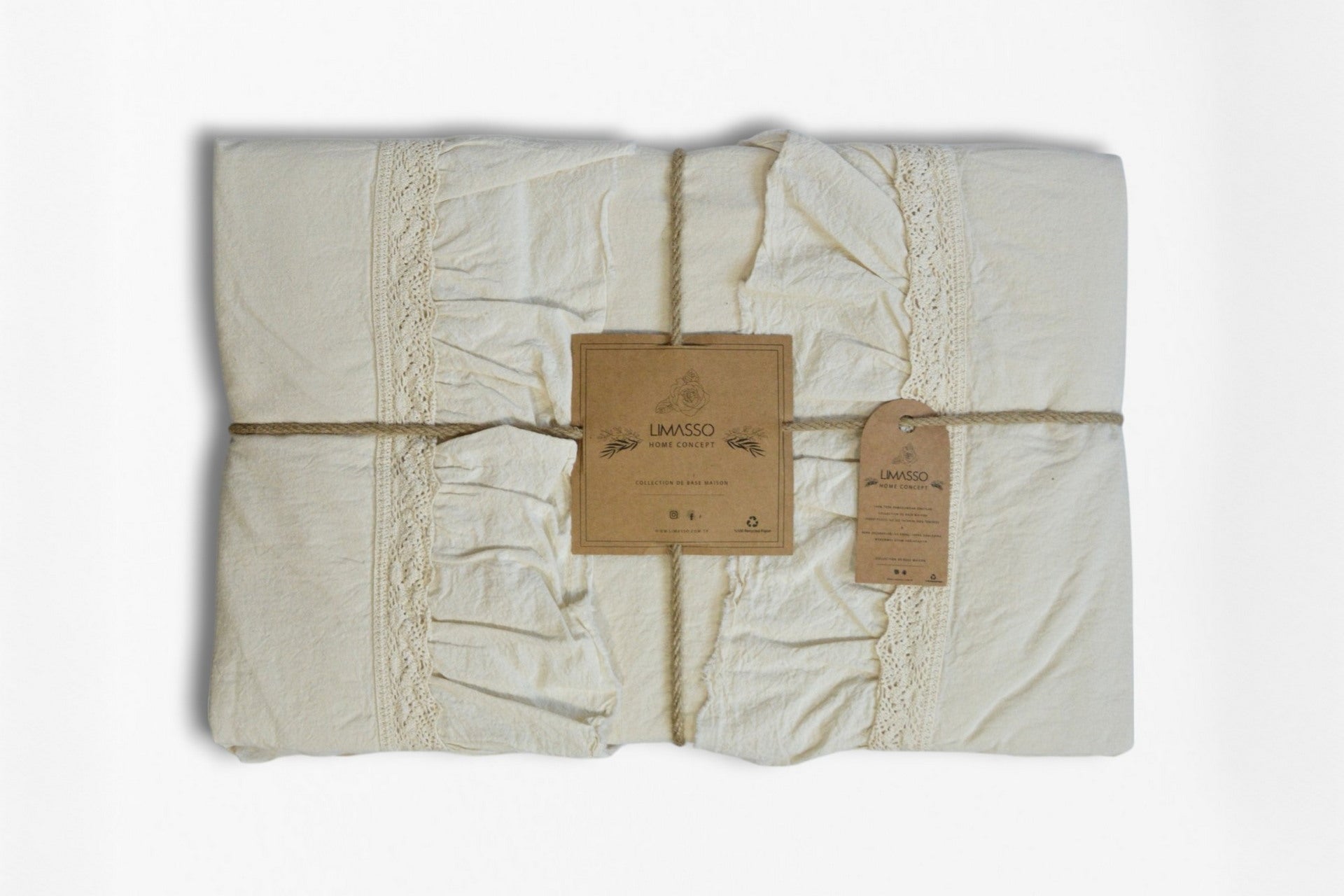 Постільна білизна Limasso Stonewashed Francesca 200 х 220 см Cream