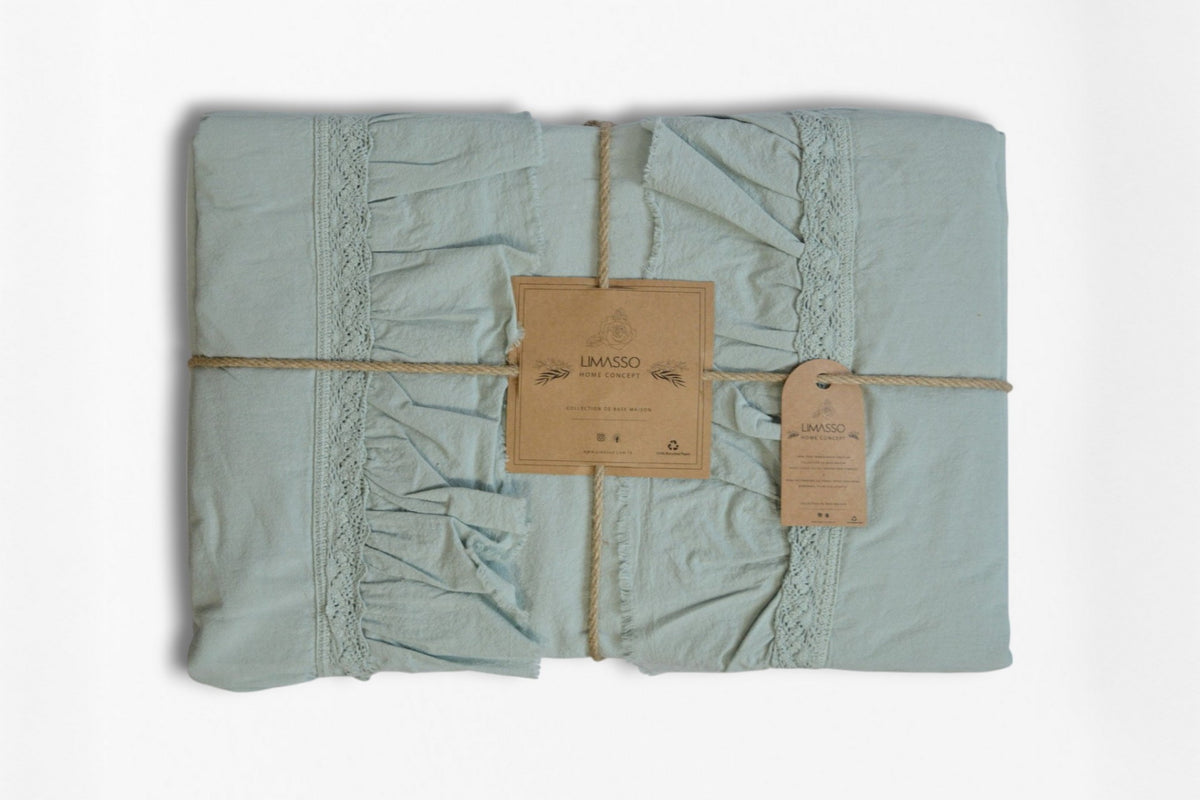 Постільна білизна Limasso Stonewashed Francesca 200 х 220 см Mint
