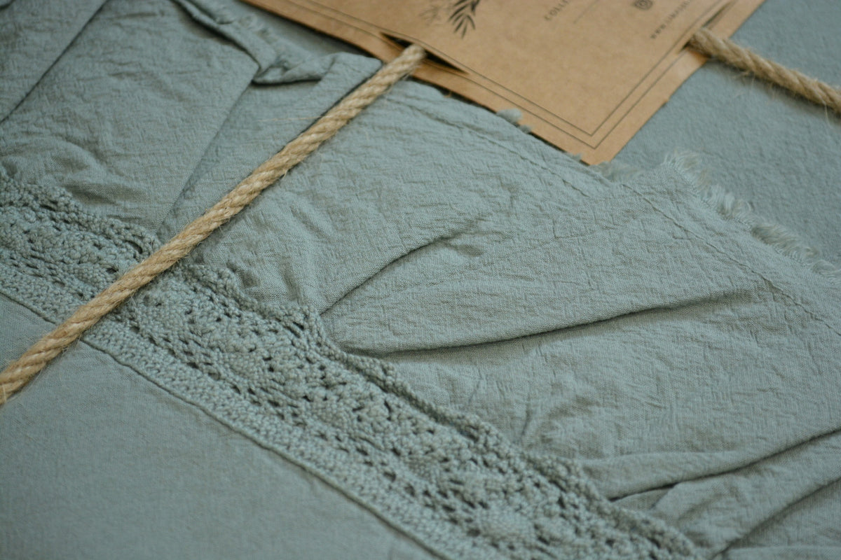Постільна білизна Limasso Stonewashed Francesca 200 х 220 см Natural Green