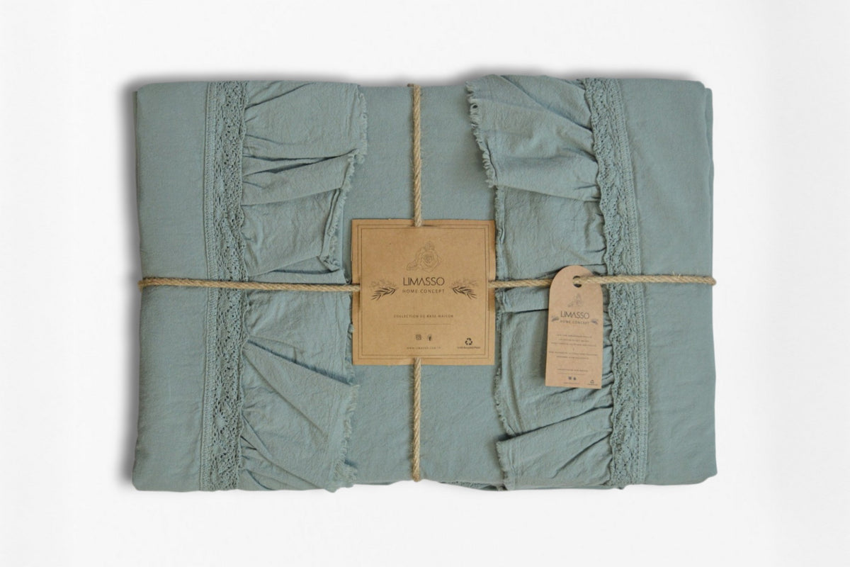 Постільна білизна Limasso Stonewashed Francesca 200 х 220 см Natural Green