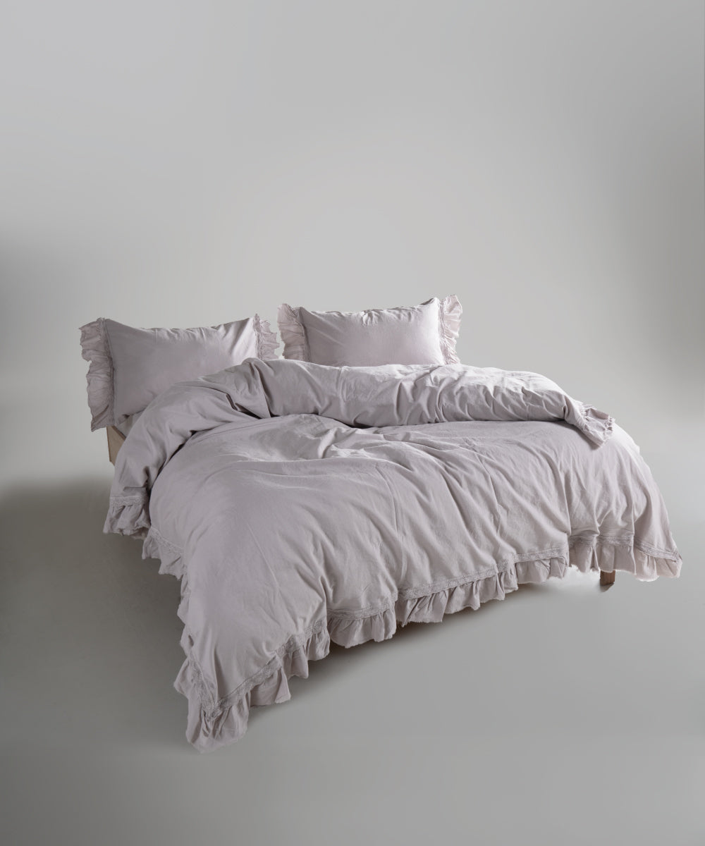 Постільна білизна Limasso Stonewashed Francesca 200 х 220 см Opal Grey