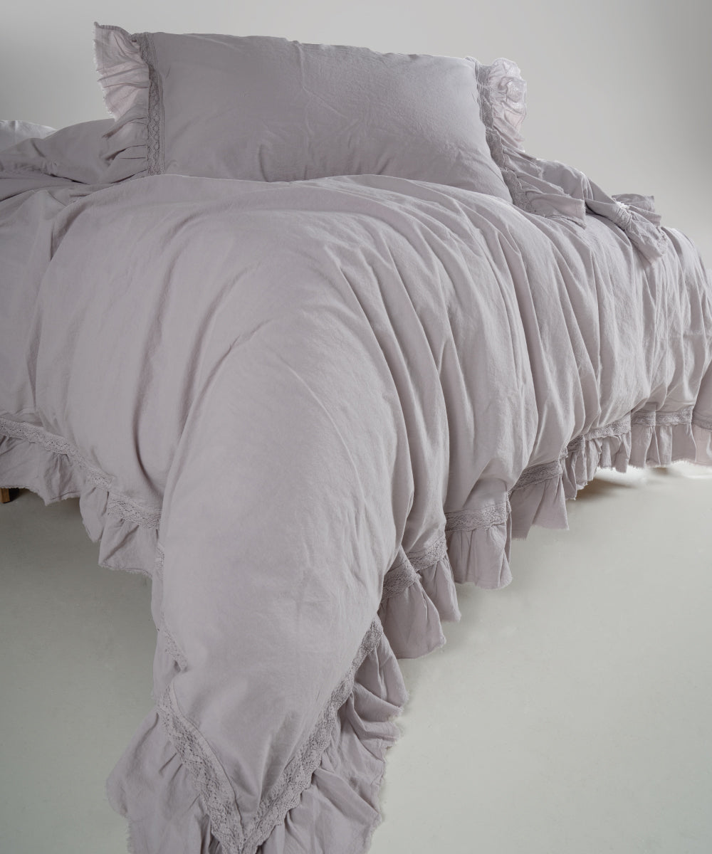 Постільна білизна Limasso Stonewashed Francesca 200 х 220 см Opal Grey