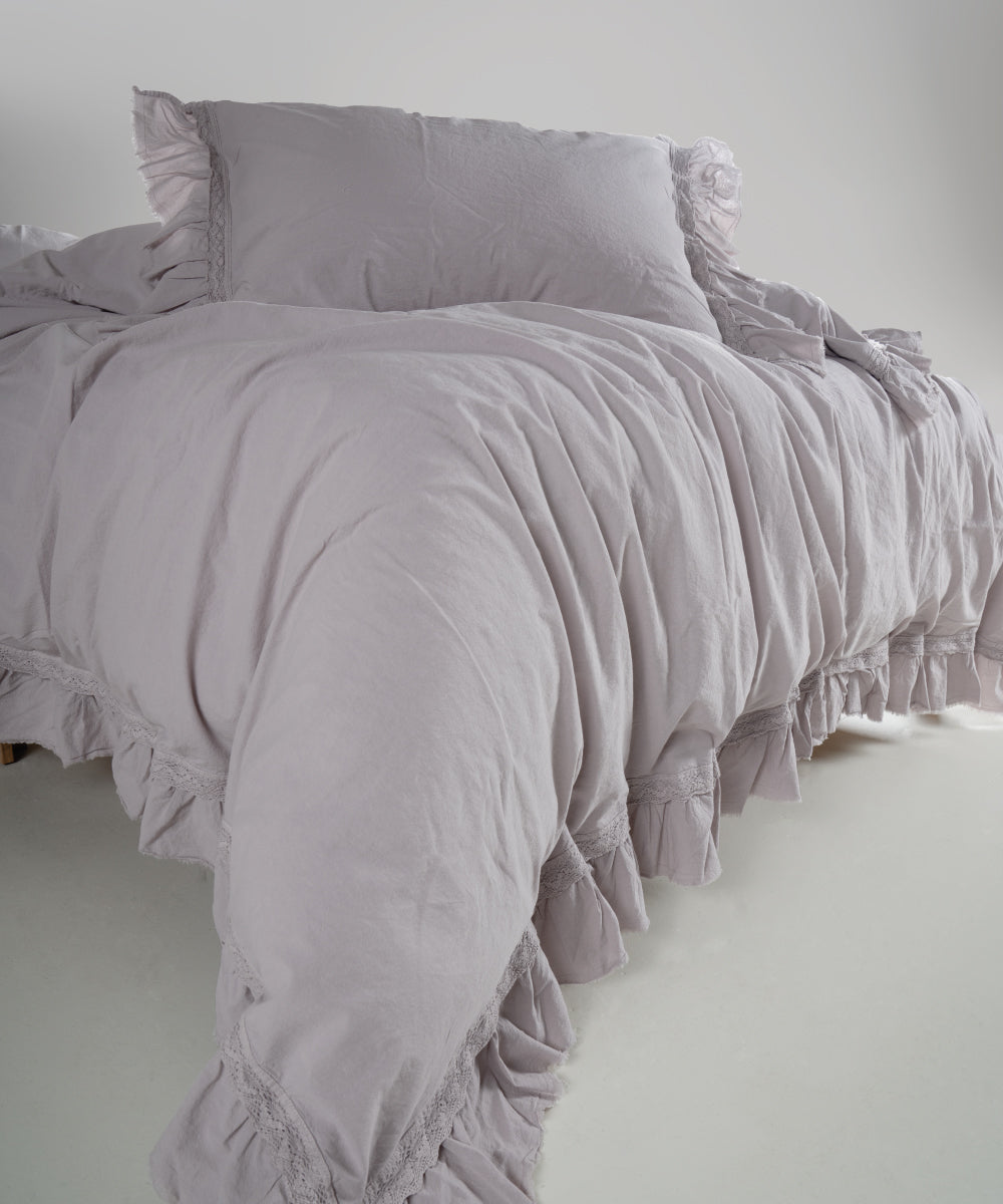 Постільна білизна Limasso Stonewashed Francesca 200 х 220 см Opal Grey