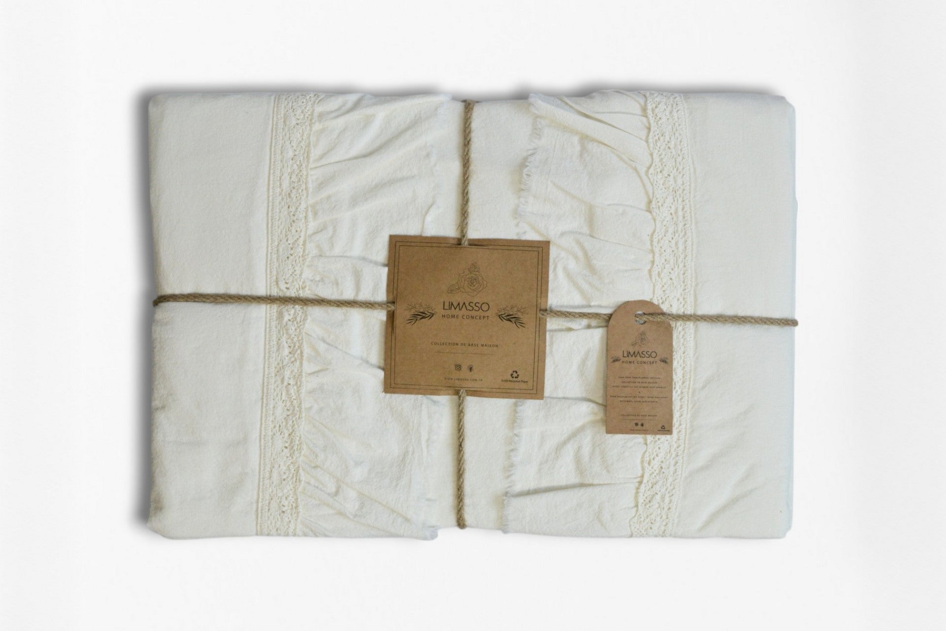 Постільна білизна Limasso Stonewashed Francesca 200 х 220 см Snow White