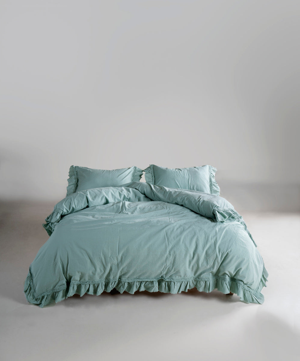 Постільна білизна Limasso Stonewashed Francesca 200 х 220 см Mint