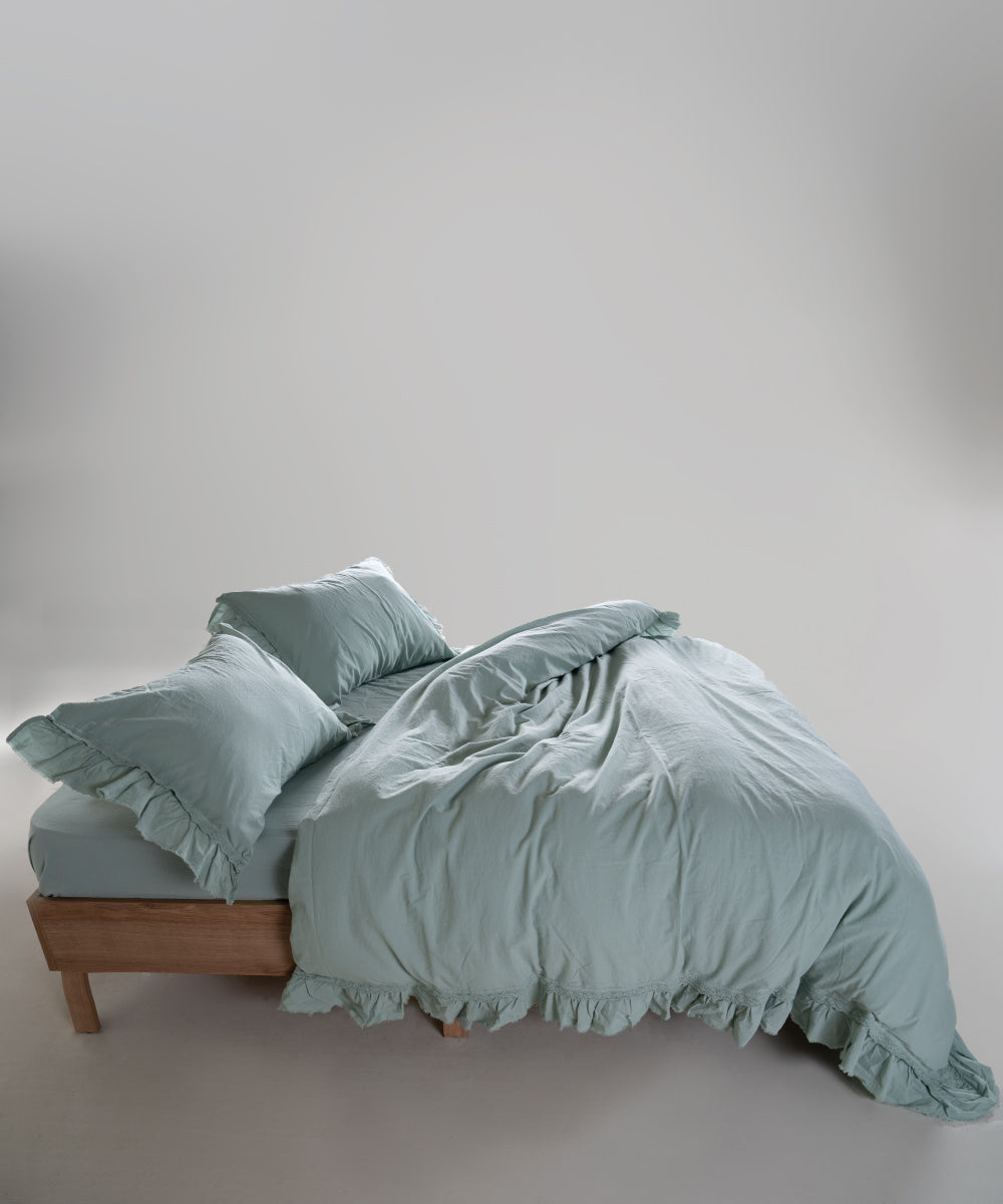 Постільна білизна Limasso Stonewashed Francesca 200 х 220 см Mint