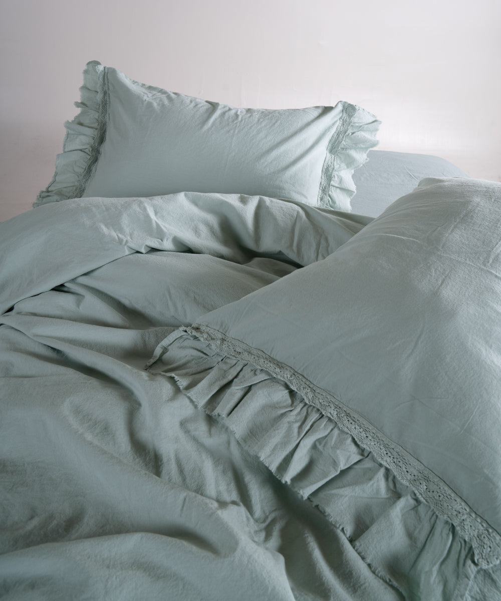 Постільна білизна Limasso Stonewashed Francesca 200 х 220 см Mint