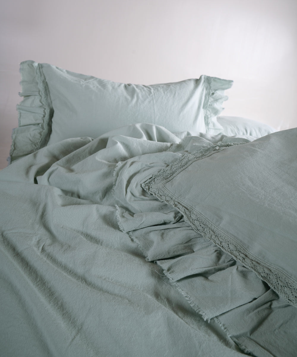 Постільна білизна Limasso Stonewashed Francesca 200 х 220 см Mint