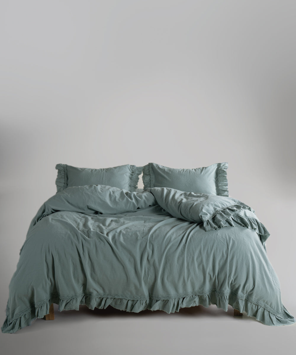 Постільна білизна Limasso Stonewashed Francesca 200 х 220 см Natural Green
