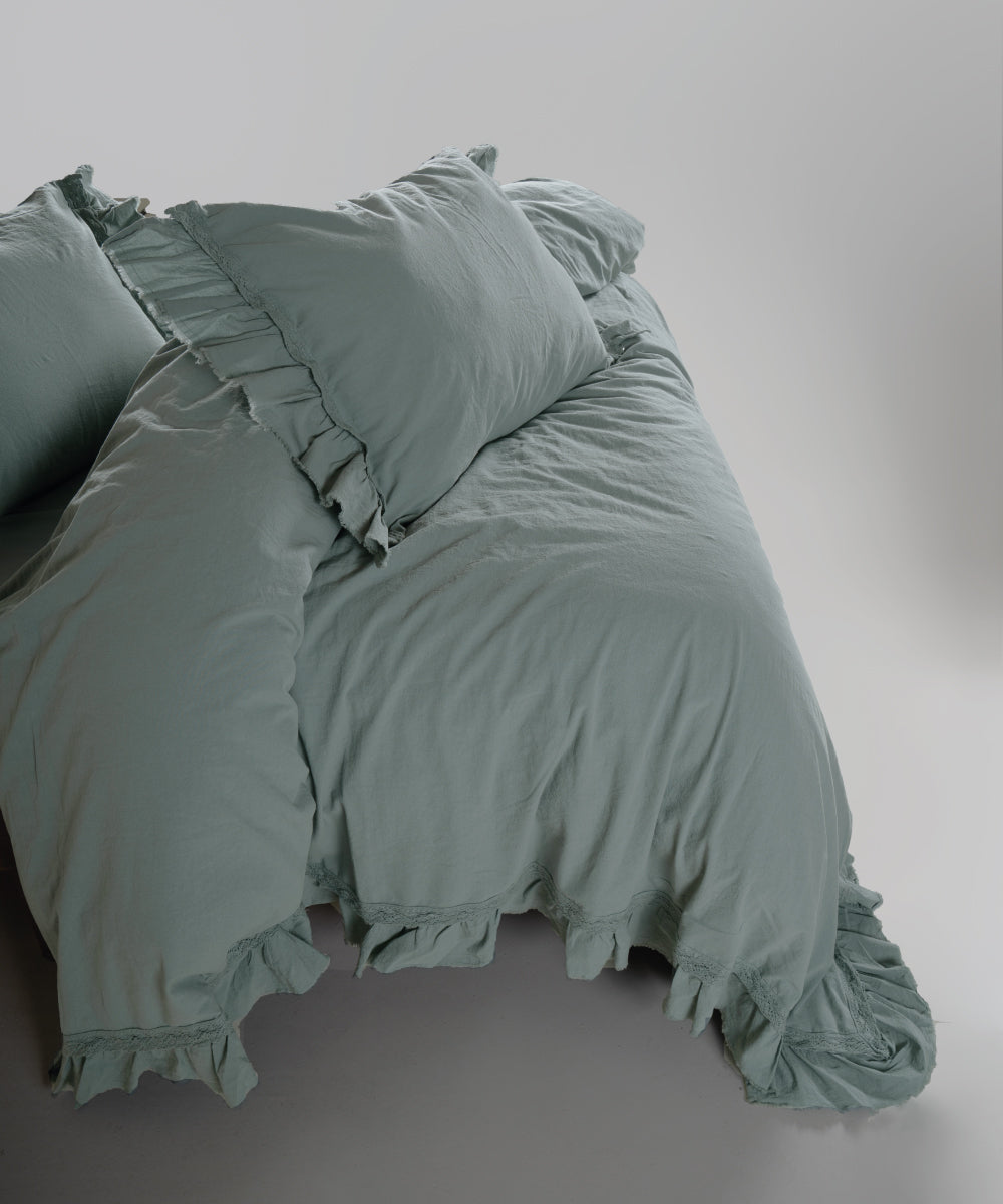 Постільна білизна Limasso Stonewashed Francesca 200 х 220 см Natural Green
