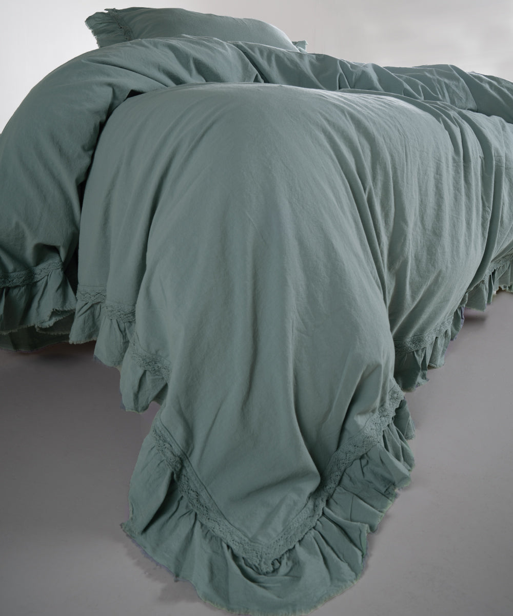 Постільна білизна Limasso Stonewashed Francesca 200 х 220 см Natural Green