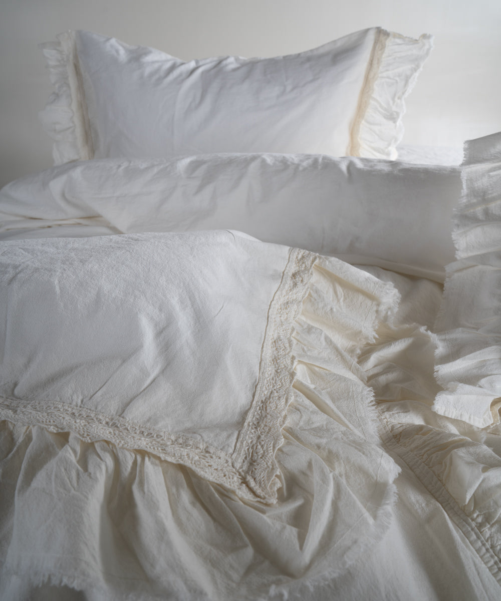 Постільна білизна Limasso Stonewashed Francesca 200 х 220 см Snow White