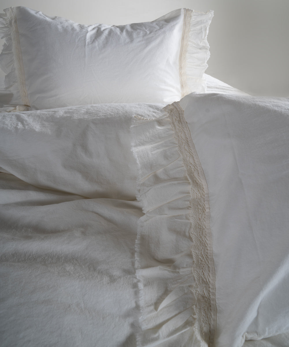 Постільна білизна Limasso Stonewashed Francesca 200 х 220 см Snow White
