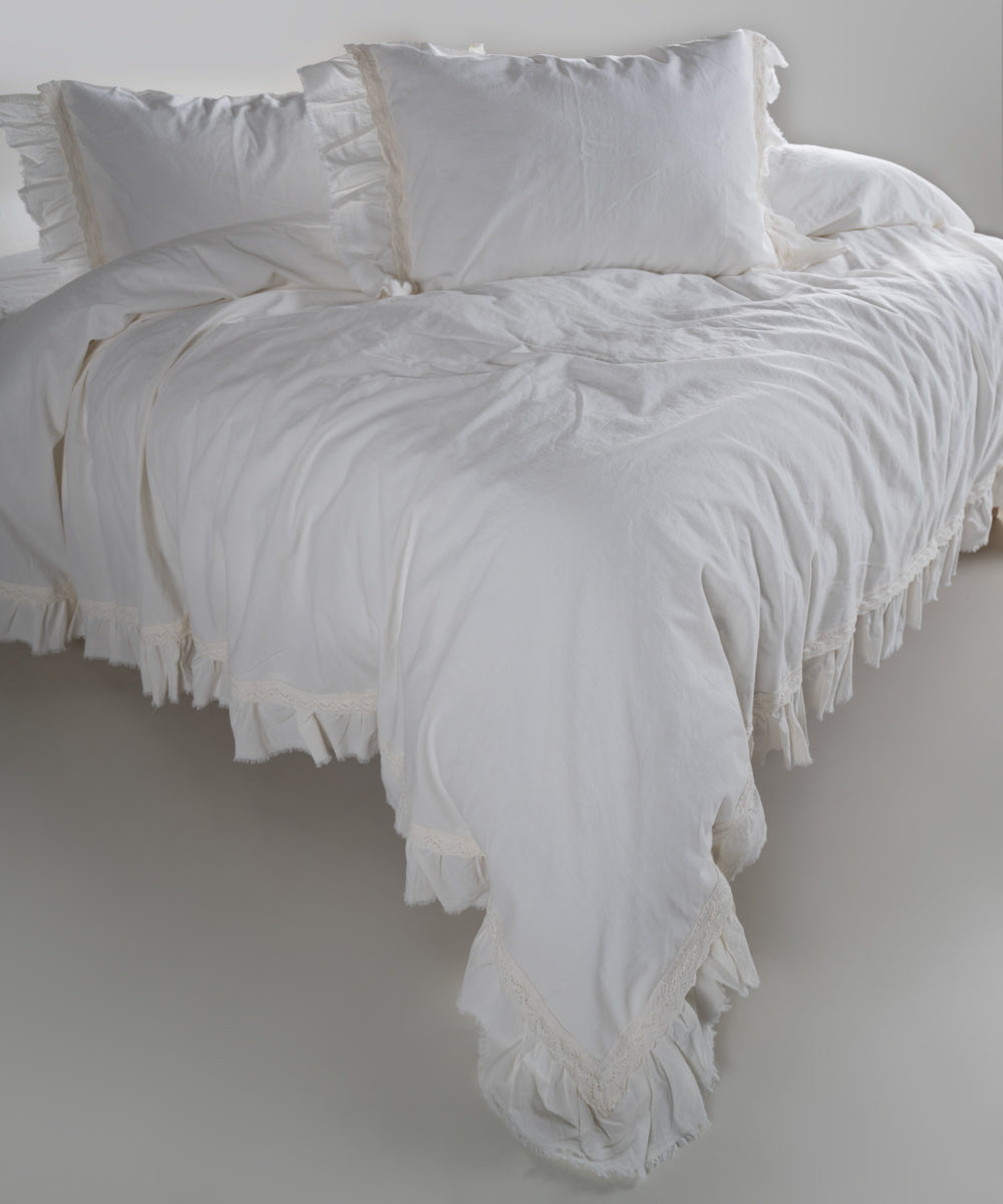 Постільна білизна Limasso Stonewashed Francesca 200 х 220 см Snow White