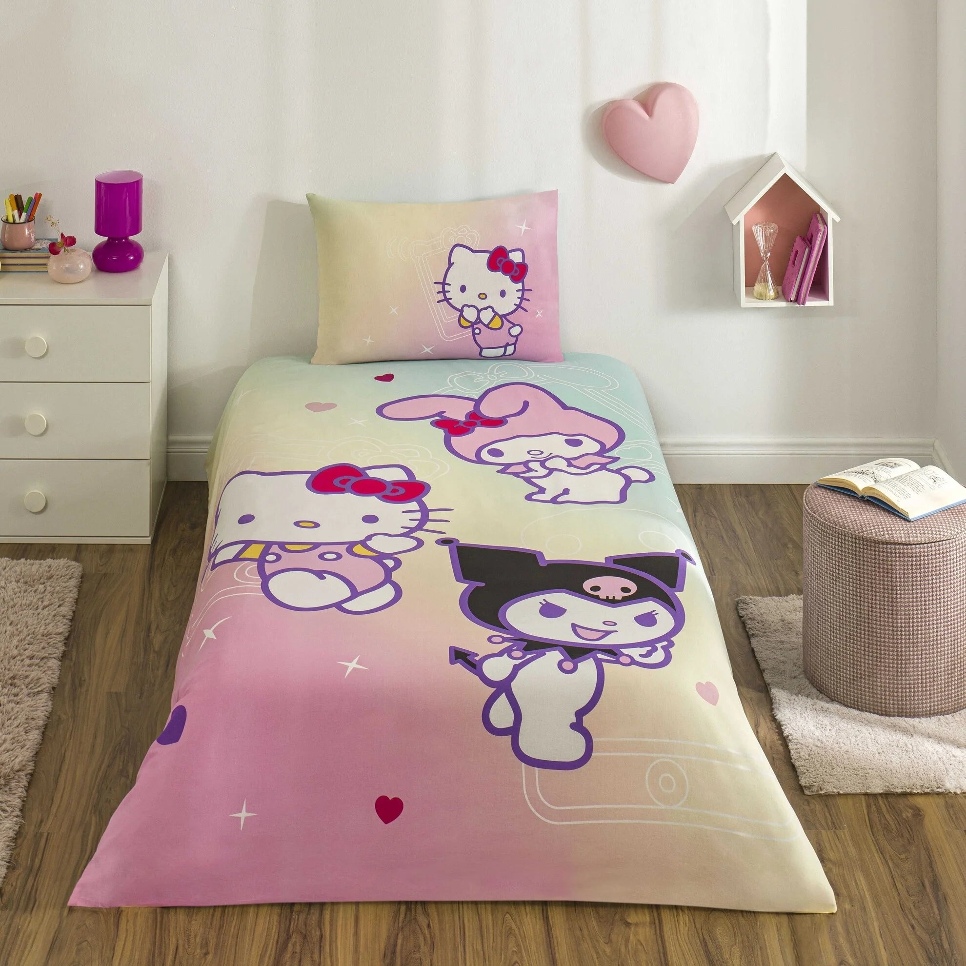 Постільна білизна TAC Disney 160×220 см Hello Kitty & Friends