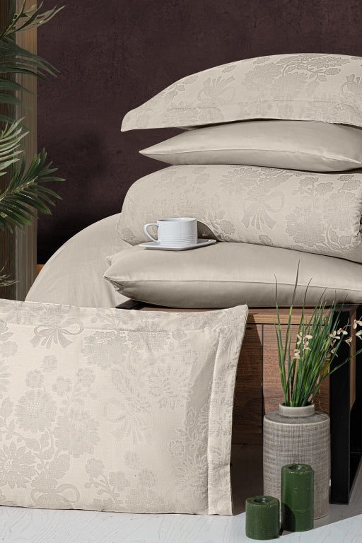 Постільна білизна First Choice Jacquard Satin 200 х 220 см Herra Cappuccino