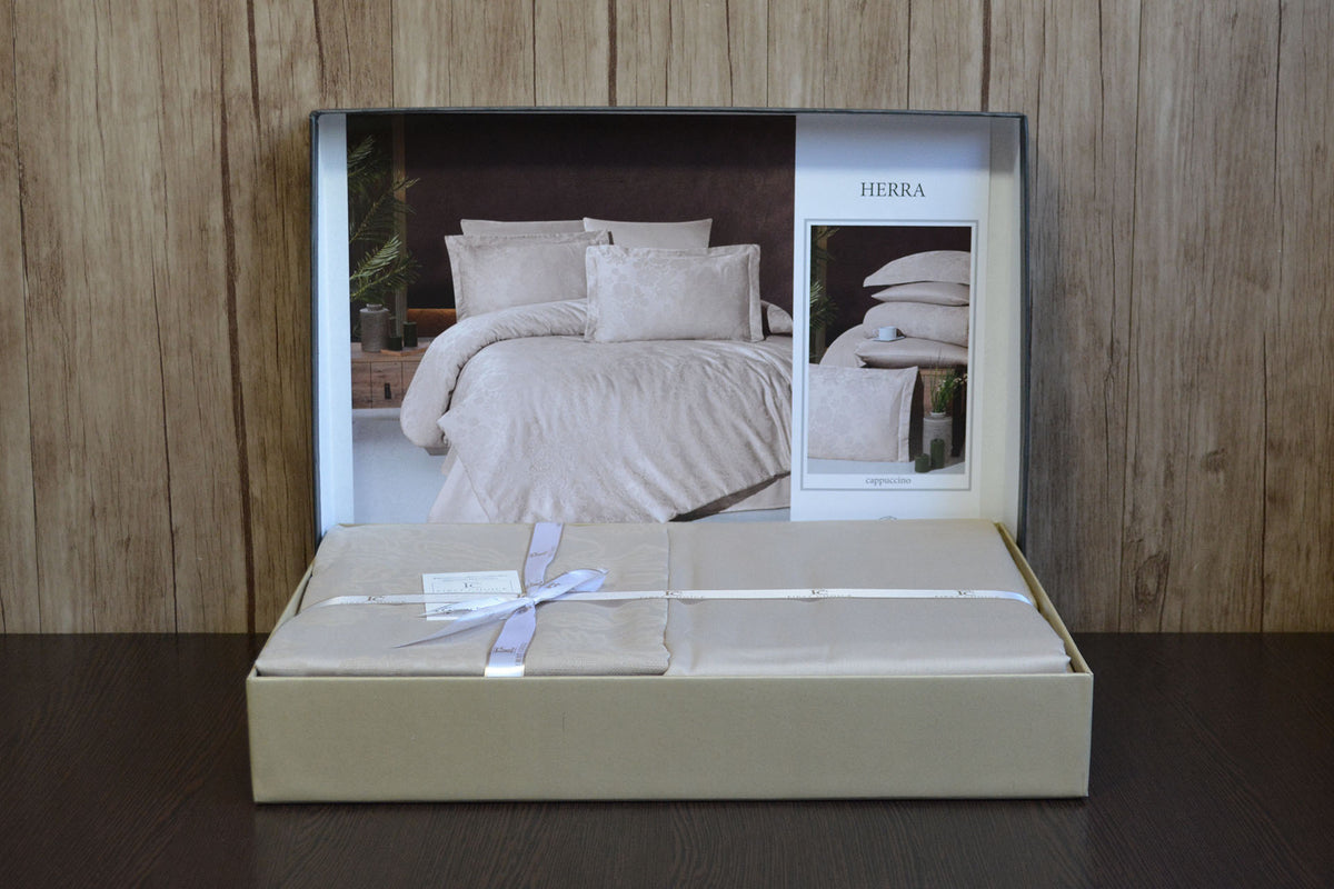 Постільна білизна First Choice Jacquard Satin 200 х 220 см Herra Cappuccino