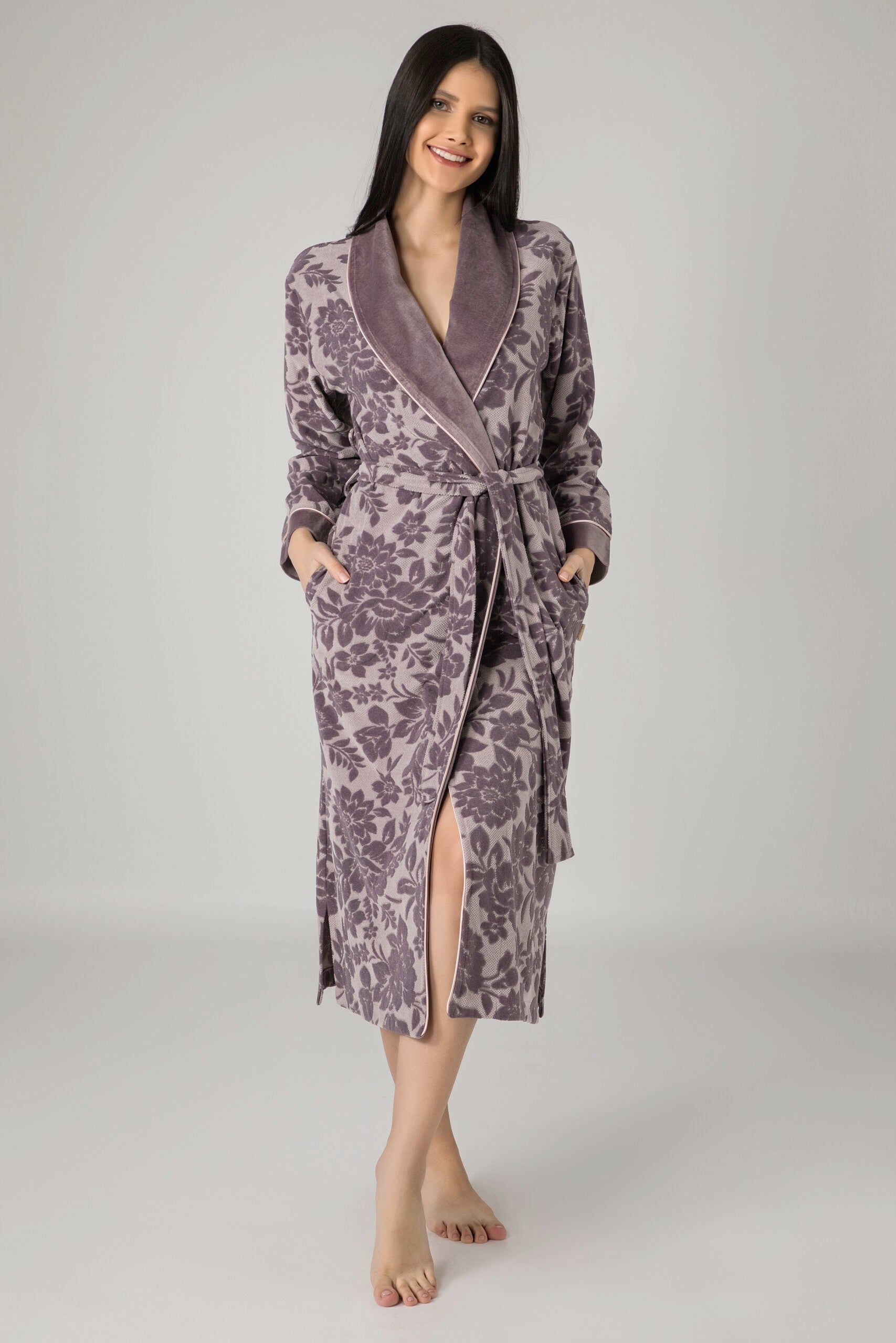Жіночий халат Nusa 0443 бавовняний - L/XL (48-50), Ліловий