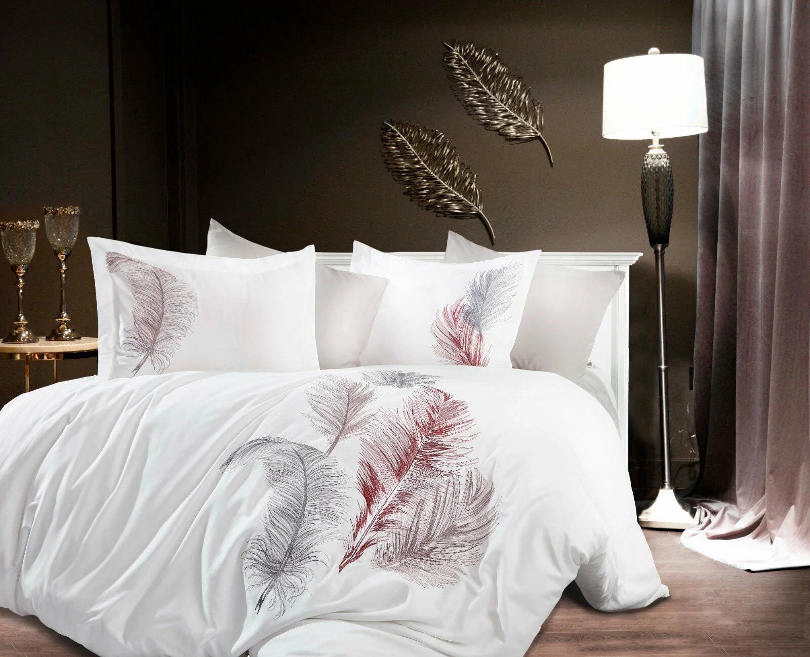 Комплект постільної білизни Dantela Digital Satin 200х220 см Iz Beyaz
