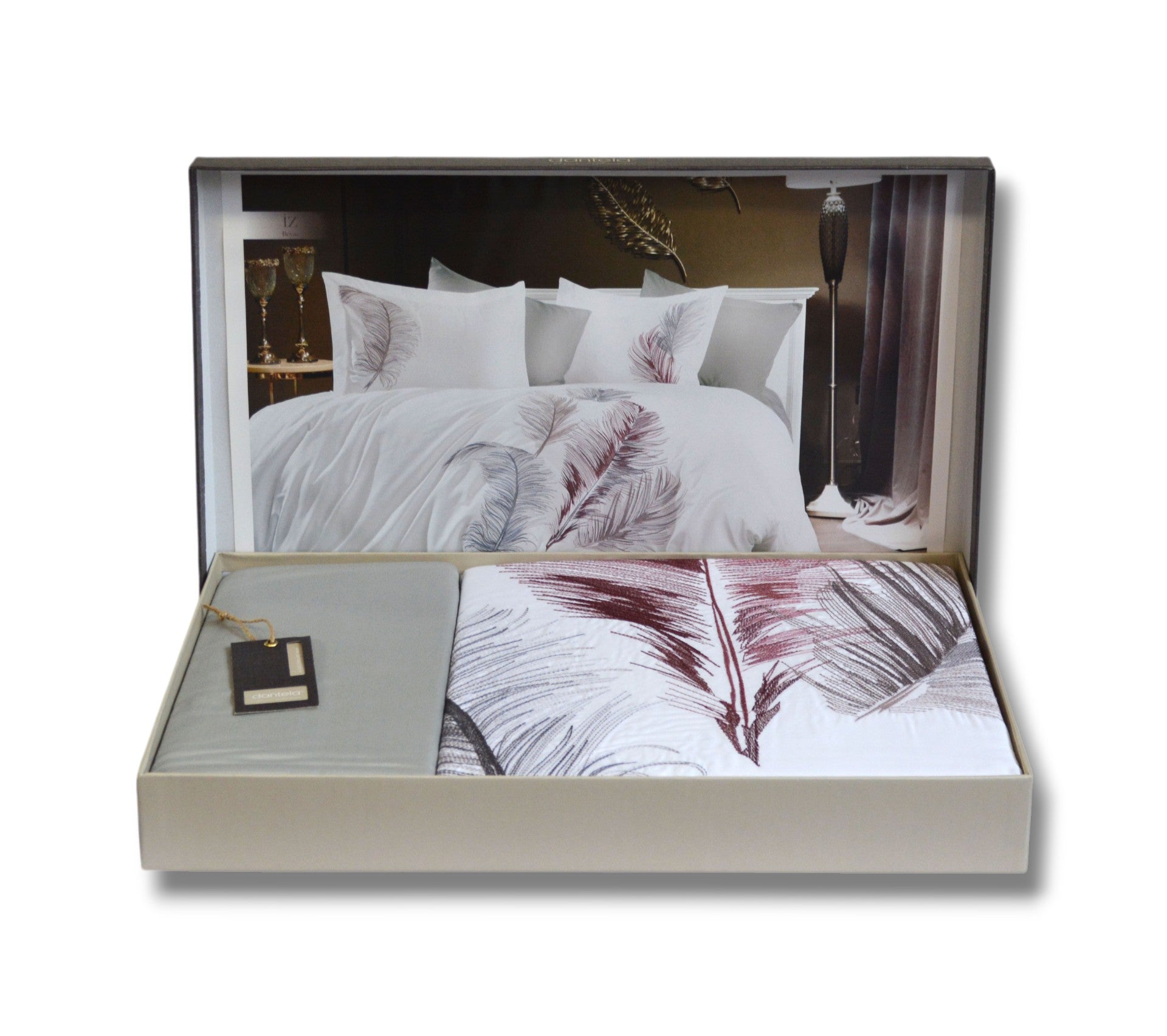 Комплект постільної білизни Dantela Digital Satin 200х220 см Iz Beyaz