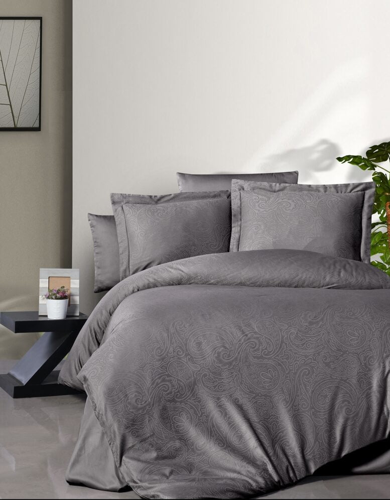 Постільна білизна First Choice Jacquard Satin DARK 200 х 220 см Feodora Quick Silver