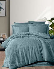 Постільна білизна First Choice Jacquard Satin 200 х 220 см Regina Blue Stone