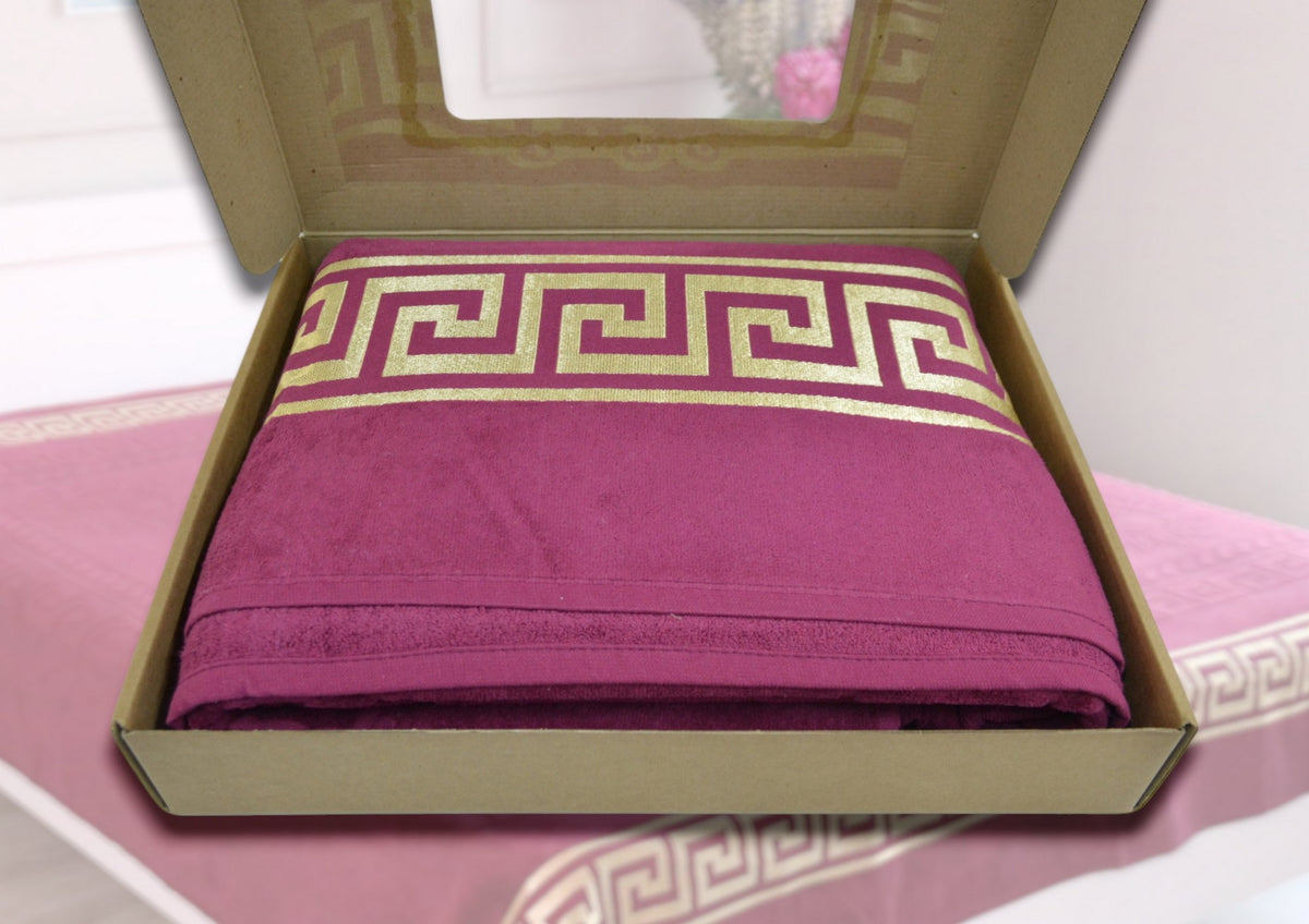 Махрове покривало Kayra Versace 200х215 см Бордове