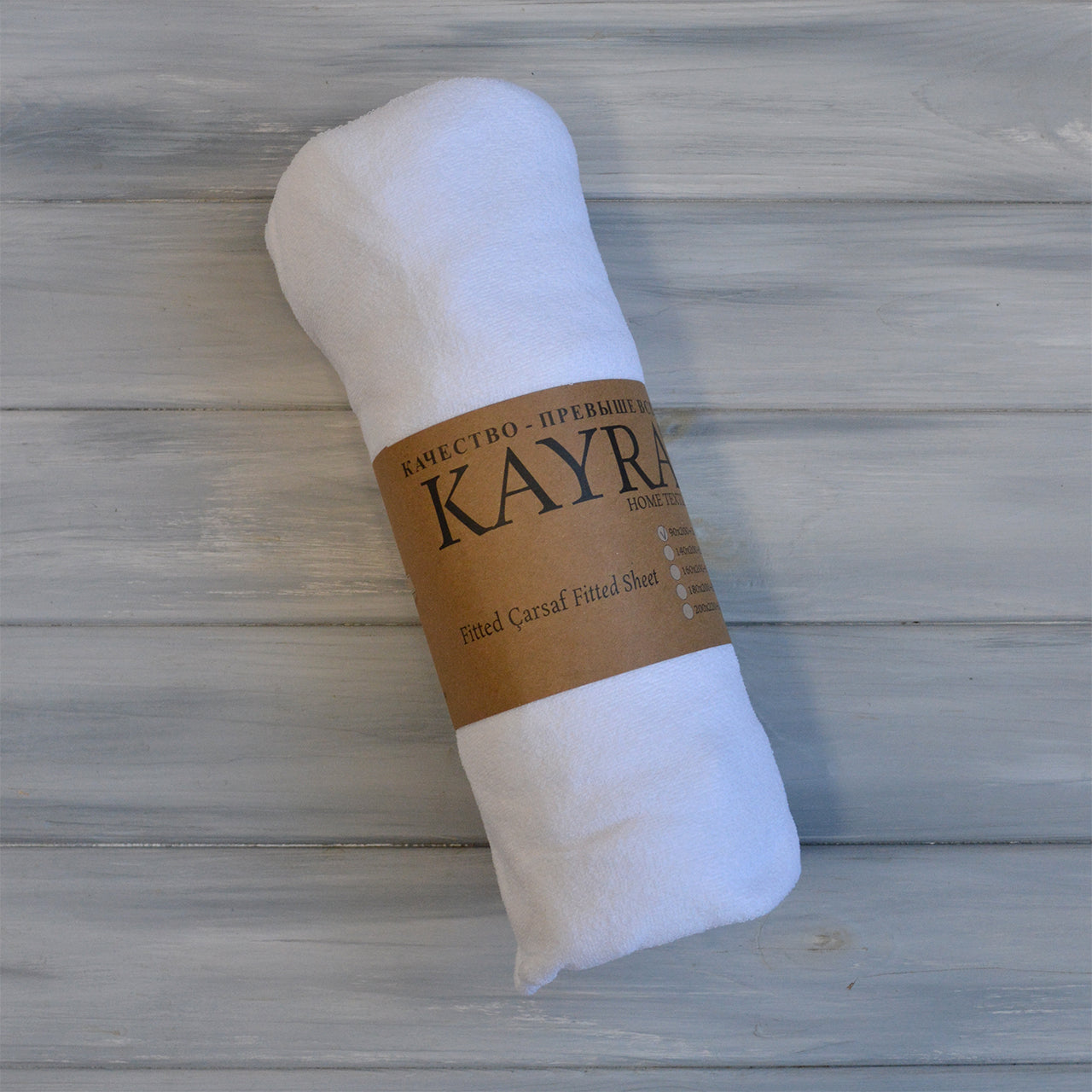 Простирадло Kayra 160 x 200 +25 см махрове на гумці - Білий