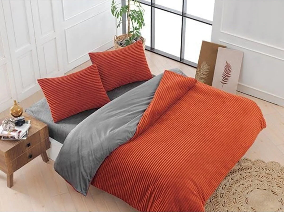 Комплект оксамитової постільної білизни Merinos Eternity 200×220 см. Kiremit