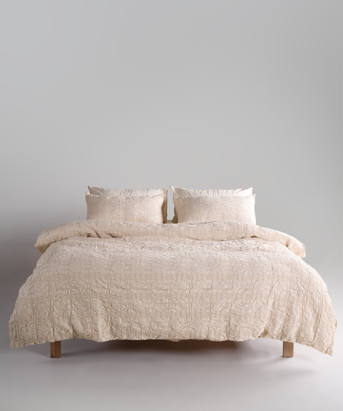 Постільна білизна Limasso Stonewashed Kristal Сімейний (2 шт 160 х 220 см) Akdeniz Krem
