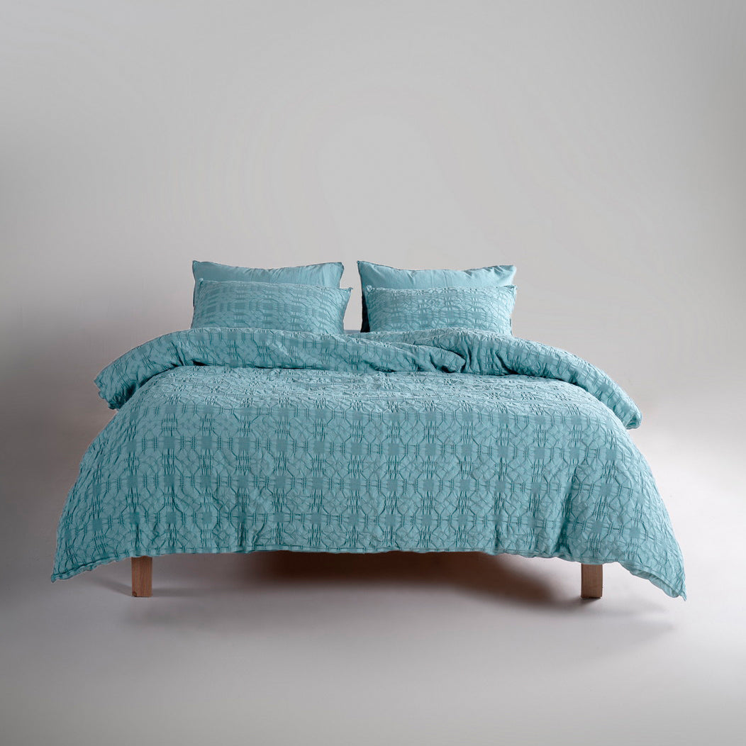 Постільна білизна Limasso Stonewashed Kristal 200 х 220 см Mineral Blue