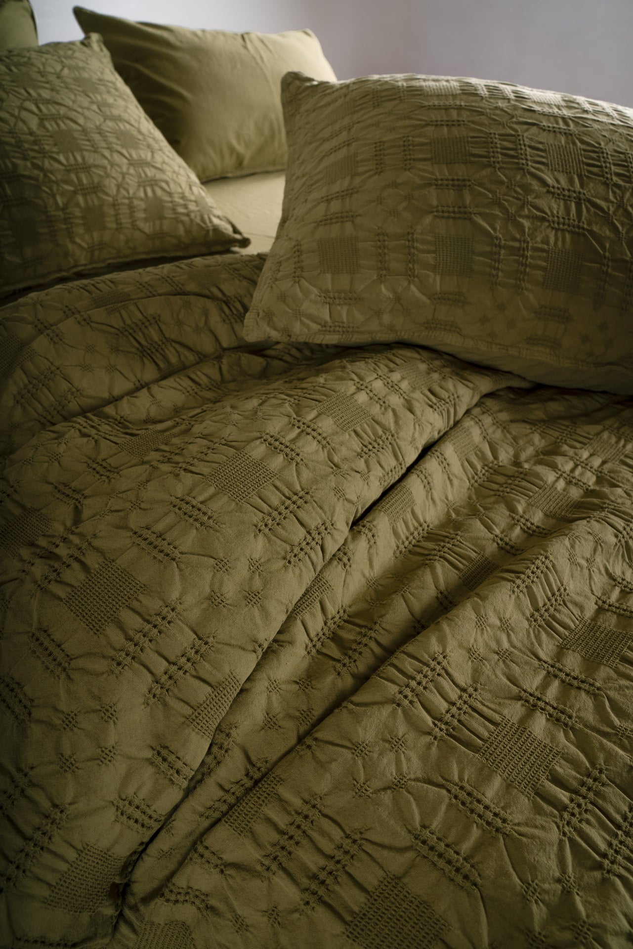 Постільна білизна Limasso Stonewashed Kristal 200 х 220 см Olive