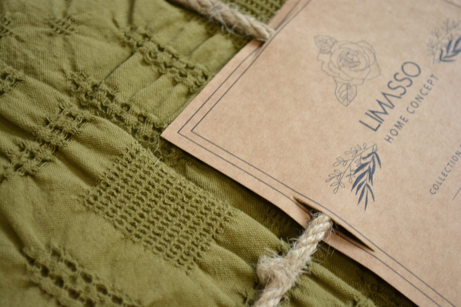 Постільна білизна Limasso Stonewashed Kristal 200 х 220 см Olive