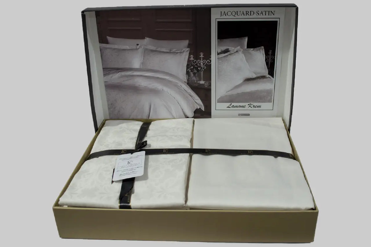 Постільна білизна First Choice Jacquard Satin 200 х 220 см Lamone Cream