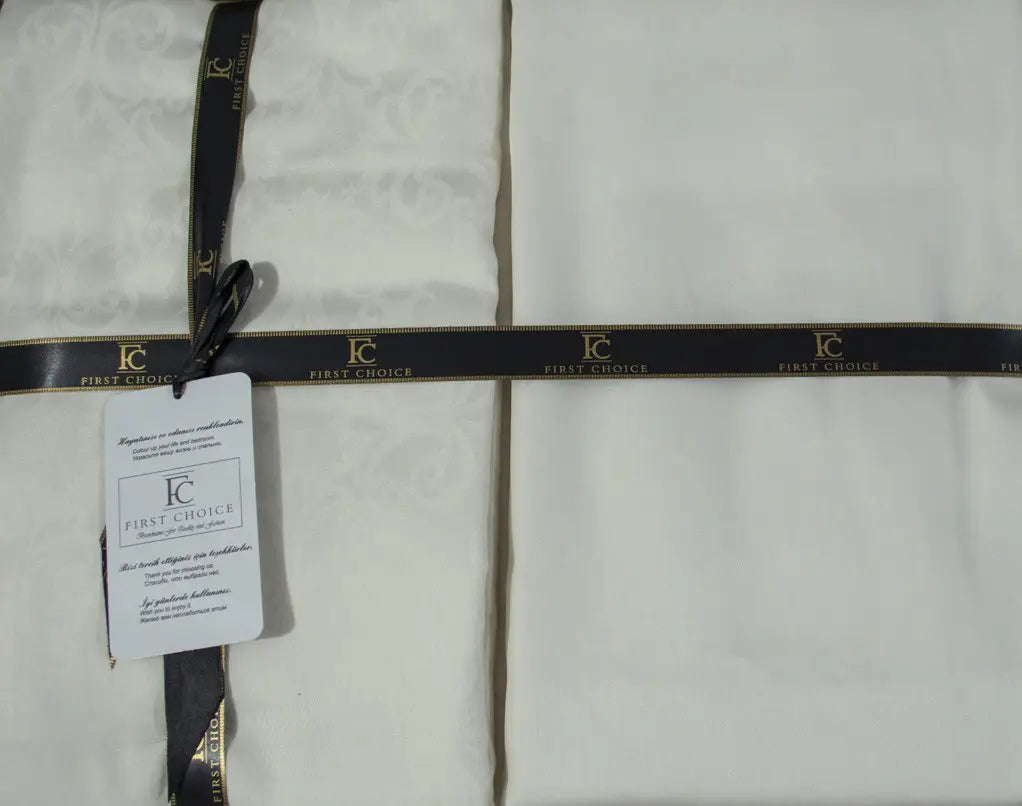 Постільна білизна First Choice Jacquard Satin 200 х 220 см Lamone Cream