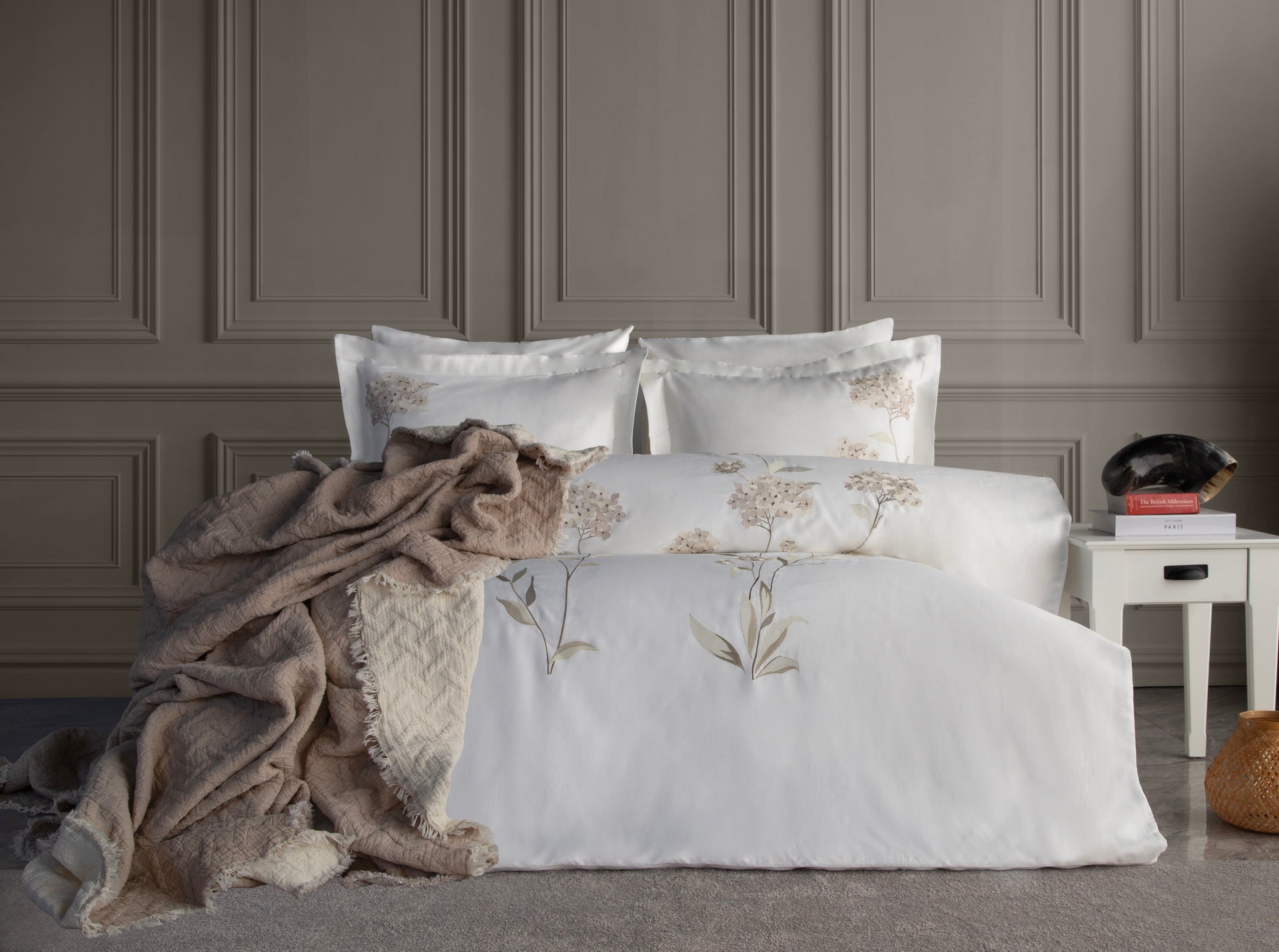 Постільна білизна з покривалом Dantela Satin 200 x 220 см Lavinya Bej