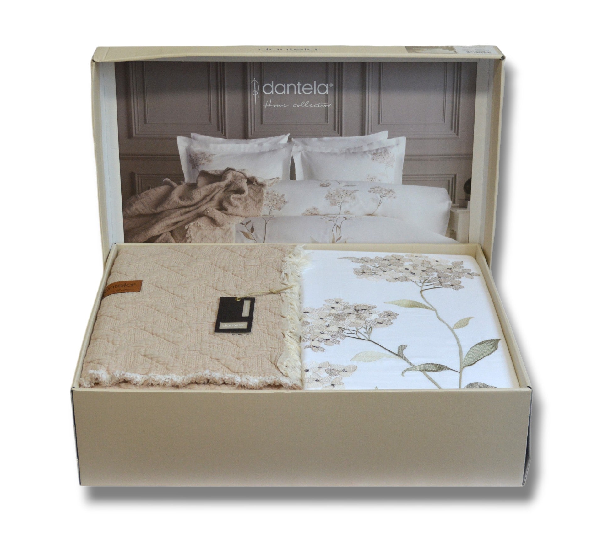 Постільна білизна з покривалом Dantela Satin 200 x 220 см Lavinya Bej