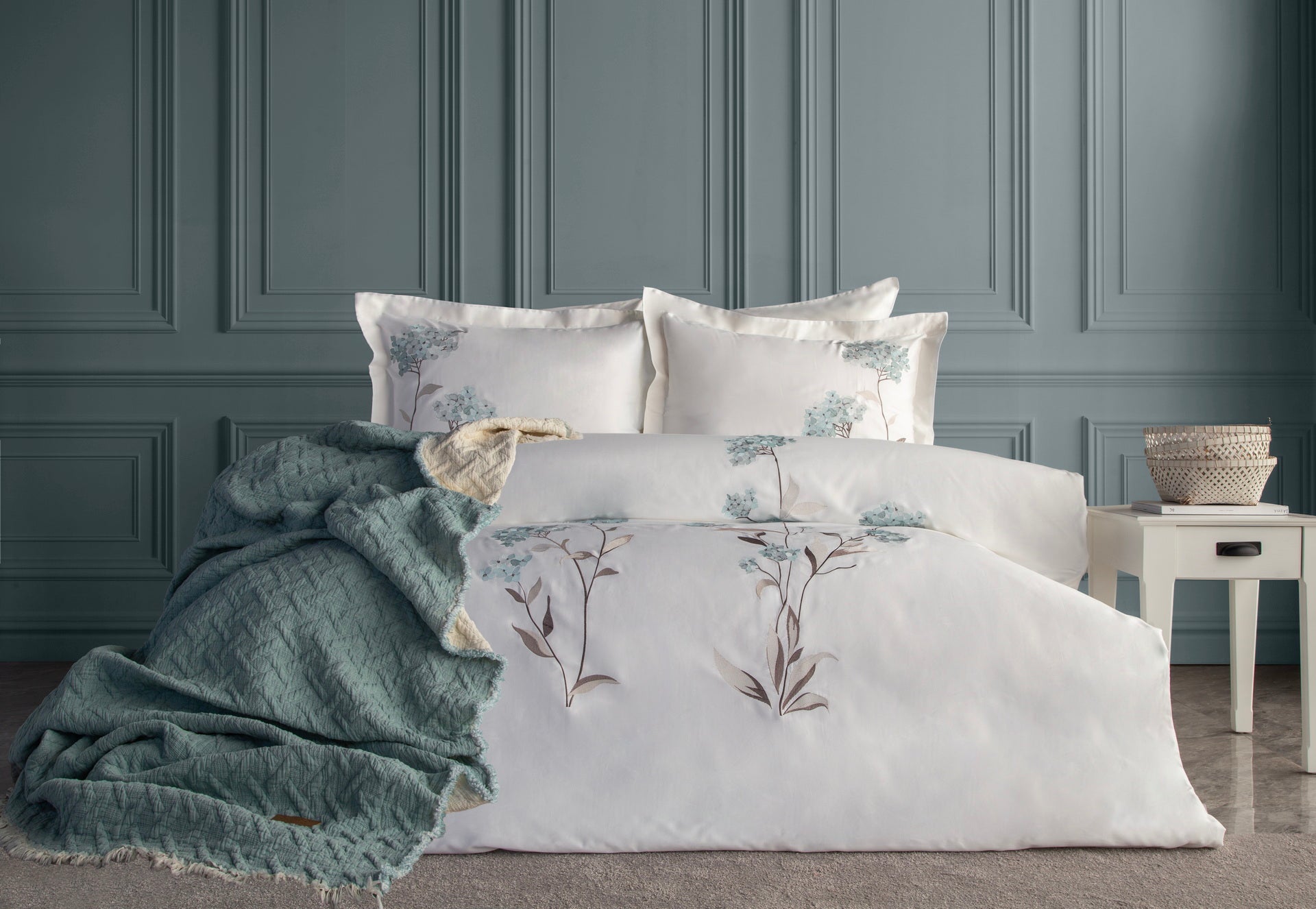 Постільна білизна з покривалом Dantela Satin 200 x 220 см Lavinya Mint