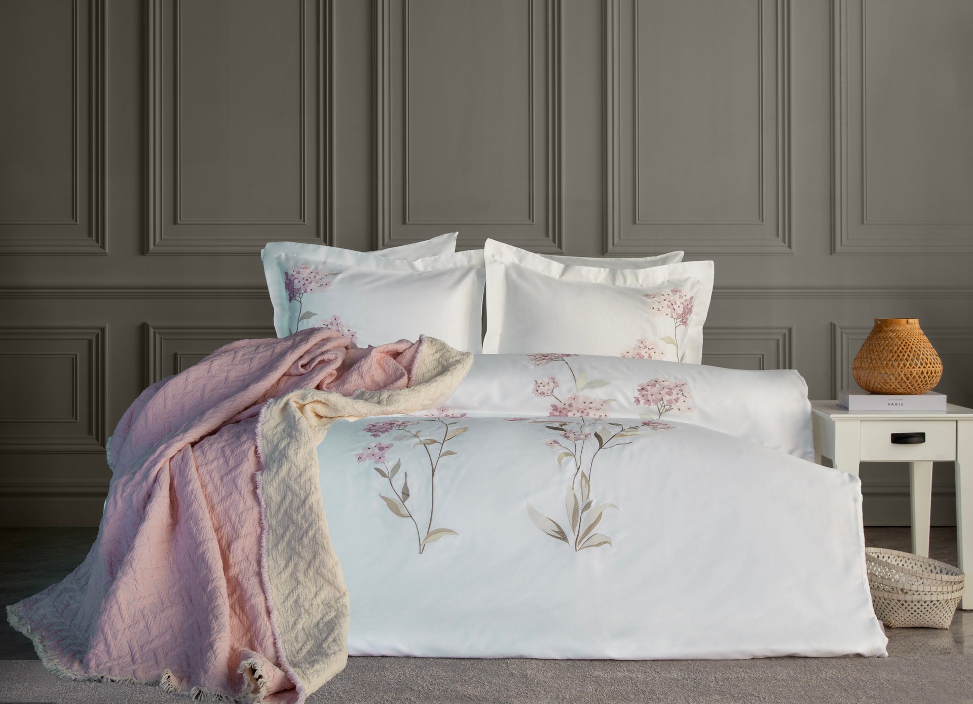 Постільна білизна з покривалом Dantela Satin 200 x 220 см Lavinya Pudra