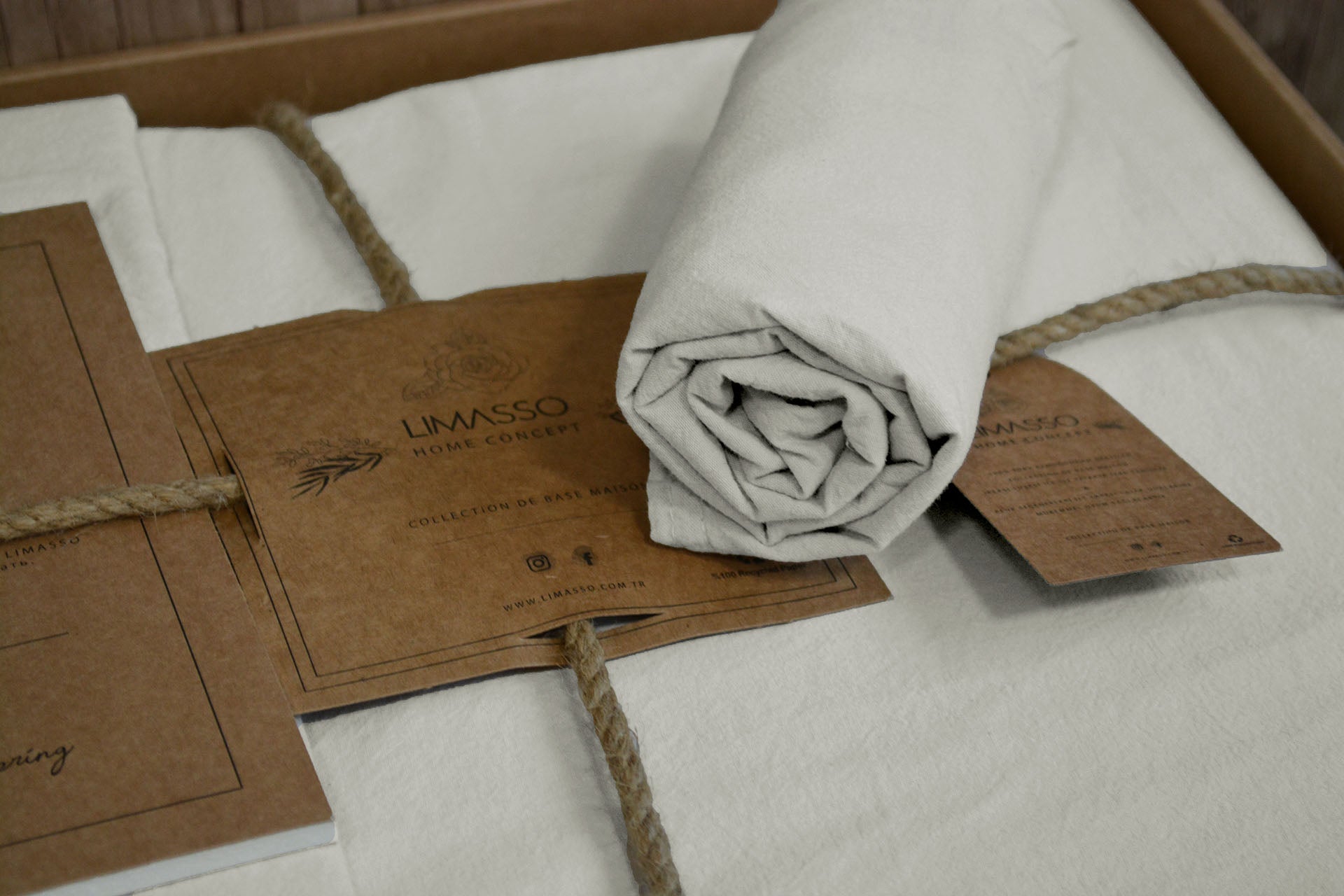 Постільна білизна Limasso Stonewashed Standart 200 х 220 см Natural Krem
