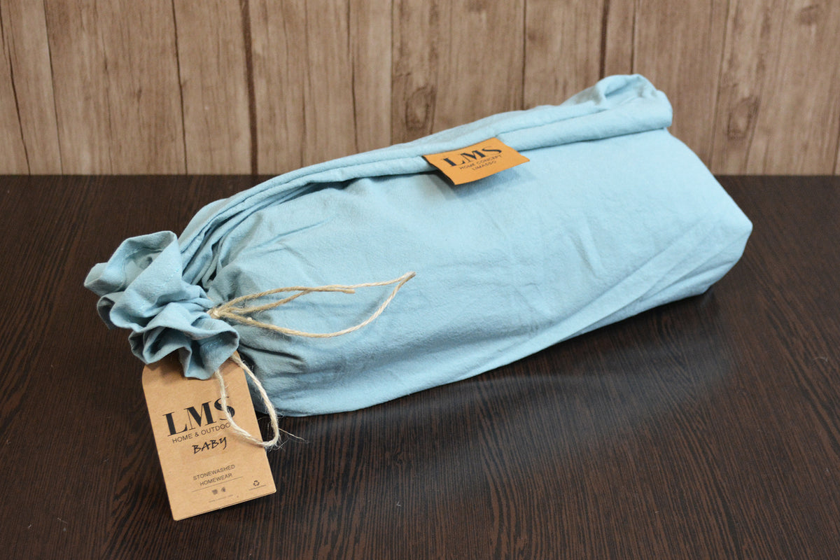 Дитяча постільна білизна Limasso Stonewashed STD Ranforse Baby 100х150 см Mineral Blue