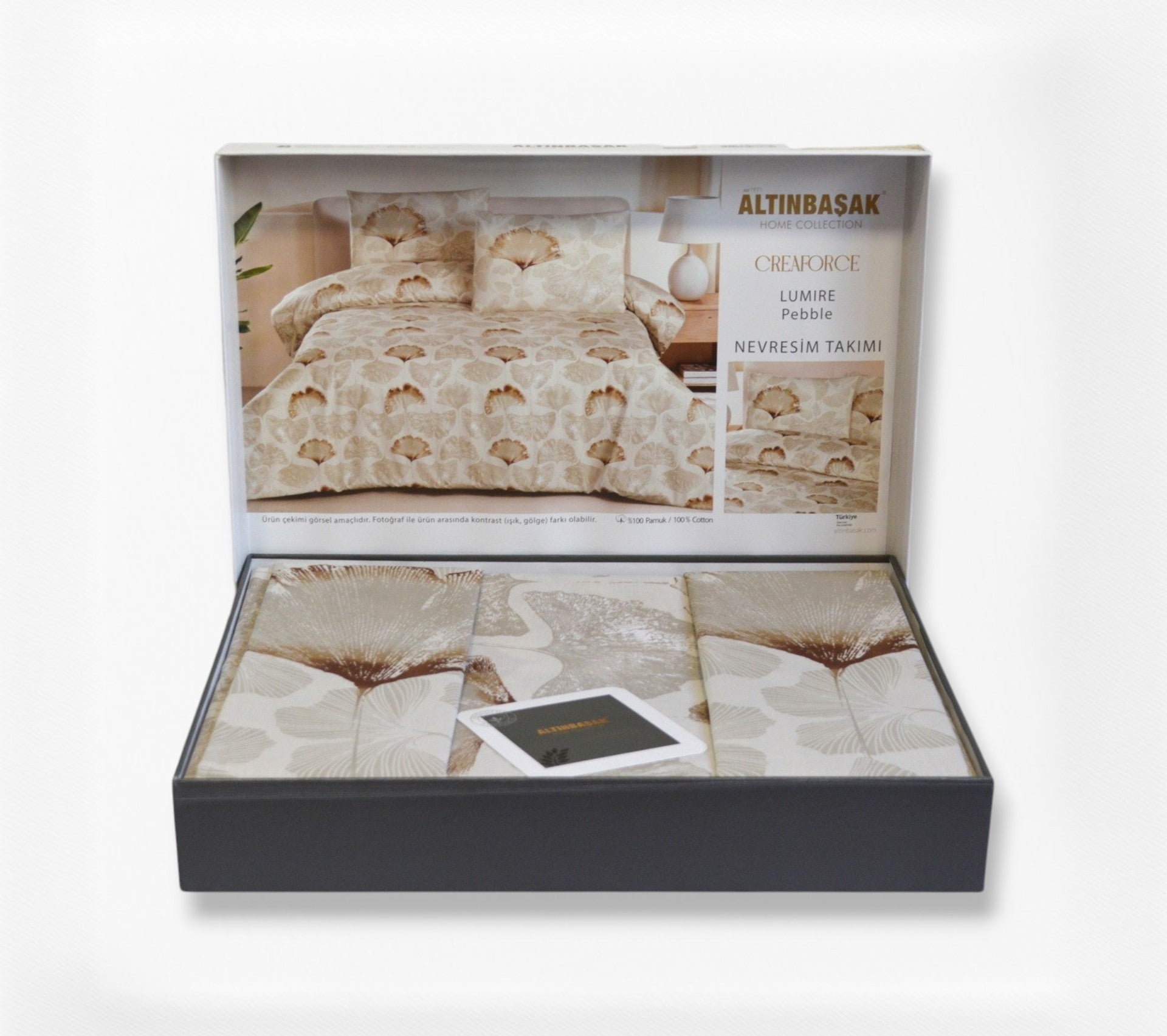 Постільна білизна Altinbasak Ranforse 200 х 220 см  Lumire Pebble