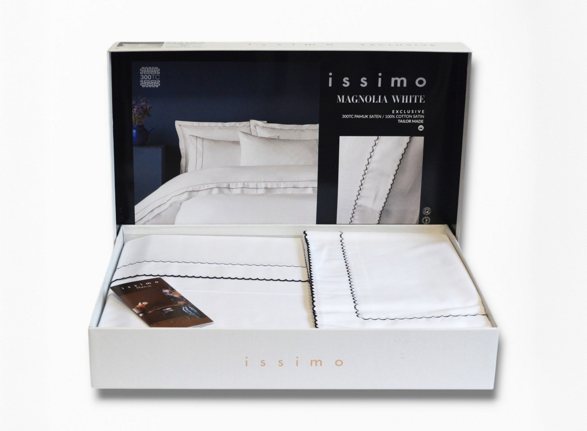 Комплект постільної білизни Issimo Toned Craft Satin 300 TC 200х220 см Magnolia White