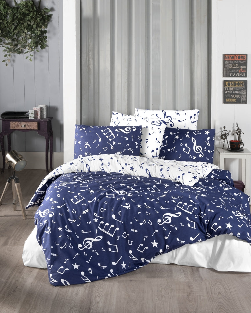 Постільна білизна First Choice Ranforce 200 х 220 см Major Navy Blue