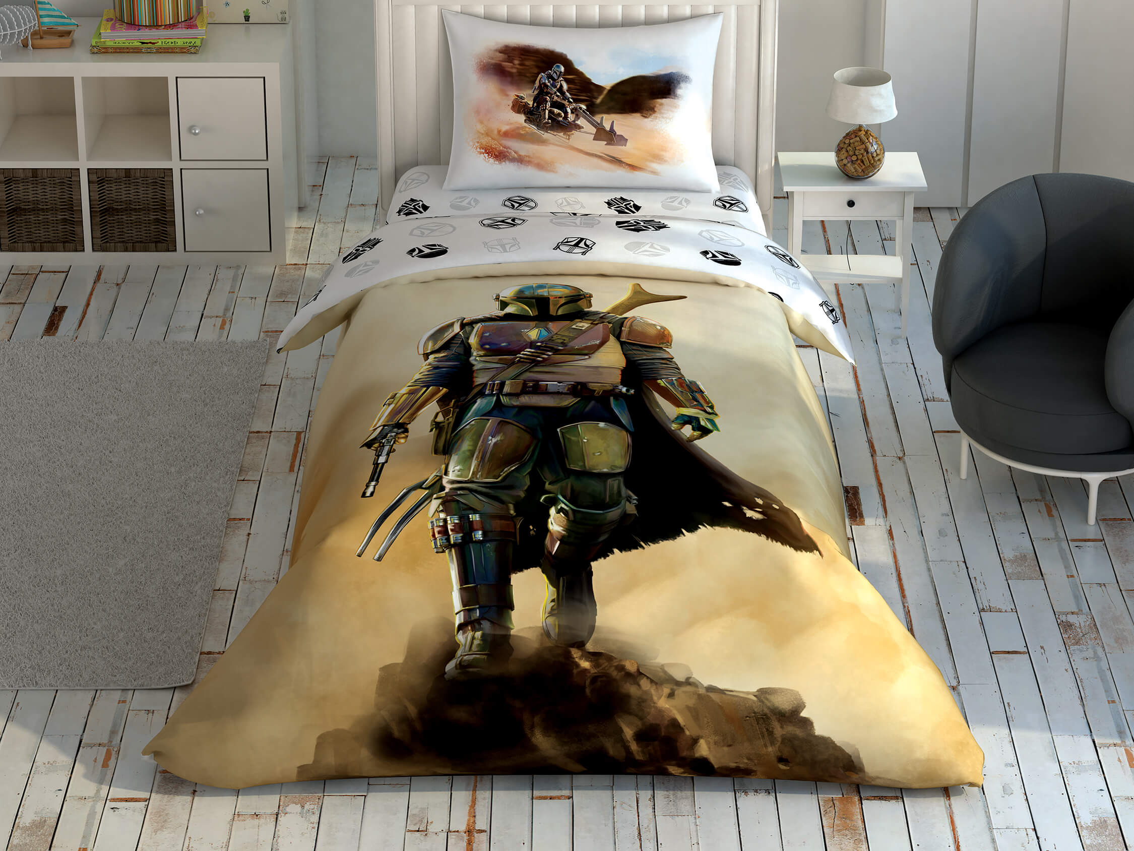 Постільна білизна TAC Disney 160x220 см Mandalorian Dust Cloud