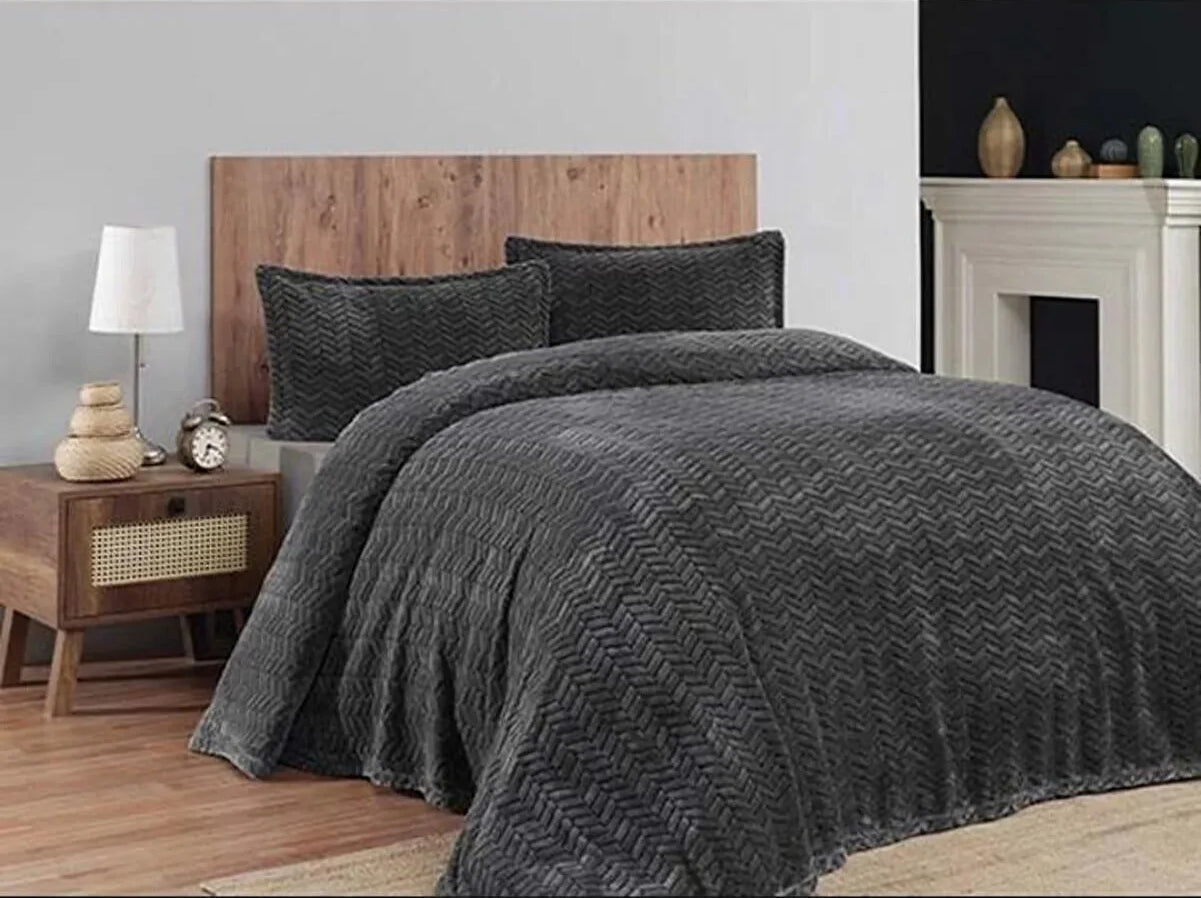 Покривало з наволочками Merinos Sense 220×240 см. - Темно-сірий